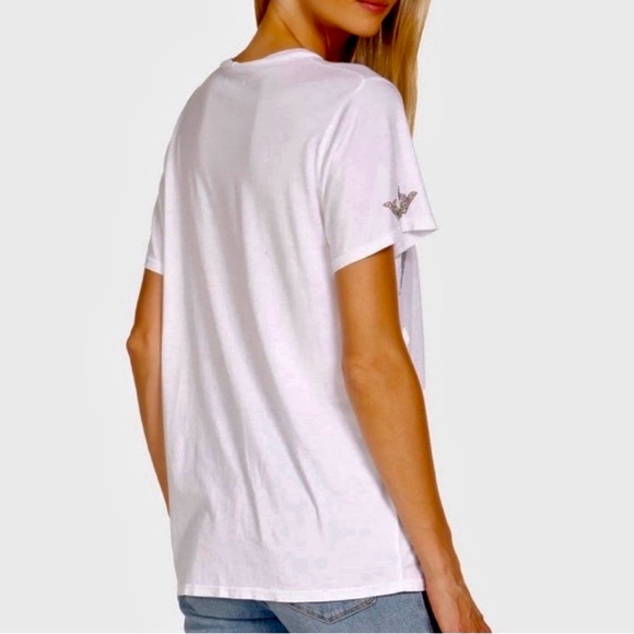 NWOT Lauren Moshi Wolf Crystal Tee w/Fantasy Elements, white/multi, szM - Picture 2 of 16